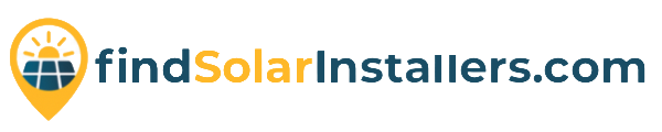 FindSolarInstallers.com logo - solar panel and location pin icon with modern eco-friendly design
